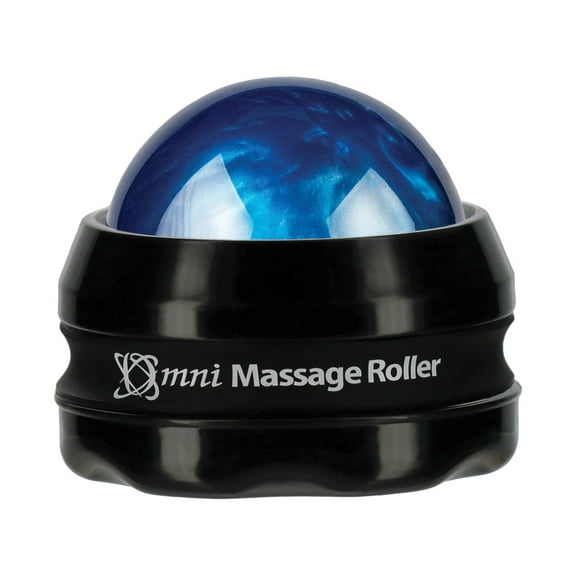 Core Products Omni Massage Ball Manual Roller Massager for Self Massage Therapy Tool, Black Cap - Blue