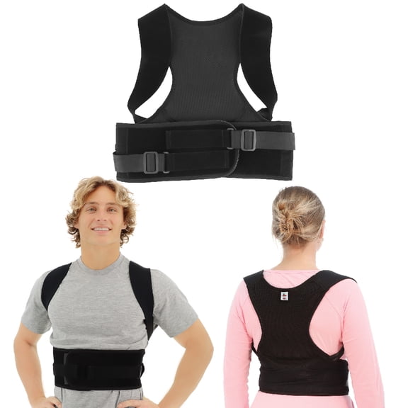 Core Products Perfect Posture Corrector, Fully Adjustable, Breathable Shoulder and Back Support, Men and Women, Black - Large/Extra Large