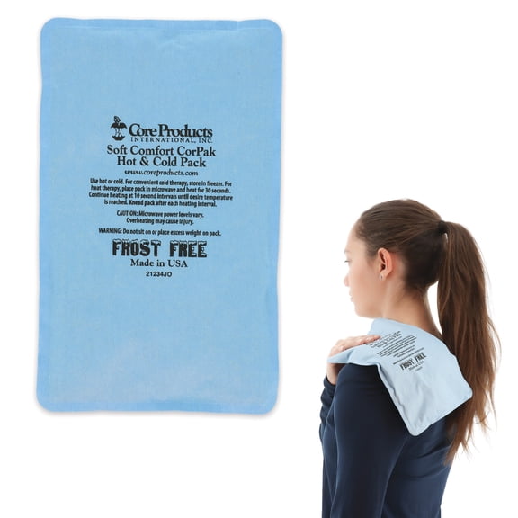 Core Products Soft Comfort CorPak – Reusable Hot & Cold Therapy Pack, Ice Pack for Injuries, No-Frost Compress for Muscle, Back & Joint Pain Relief – 6" x 10"