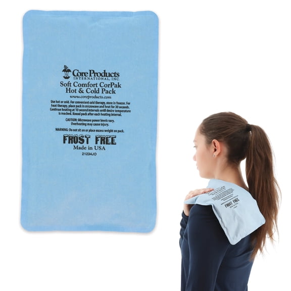 Core Products Soft Comfort CorPak – Reusable Hot & Cold Therapy Pack, Ice Pack for Injuries, No-Frost Compress for Muscle, Back & Joint Pain Relief, Made in USA – 6" x 10"