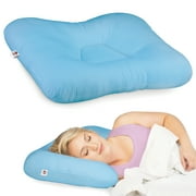 Core Products Tri-Core Cervical Support Pillow   Gentle Medium Firmness Orthopedic Neck Pillow for Pain Relief, Back and Side Sleepers   Ergonomic Contour Pillow   Assembled in USA, Full Size, Blue