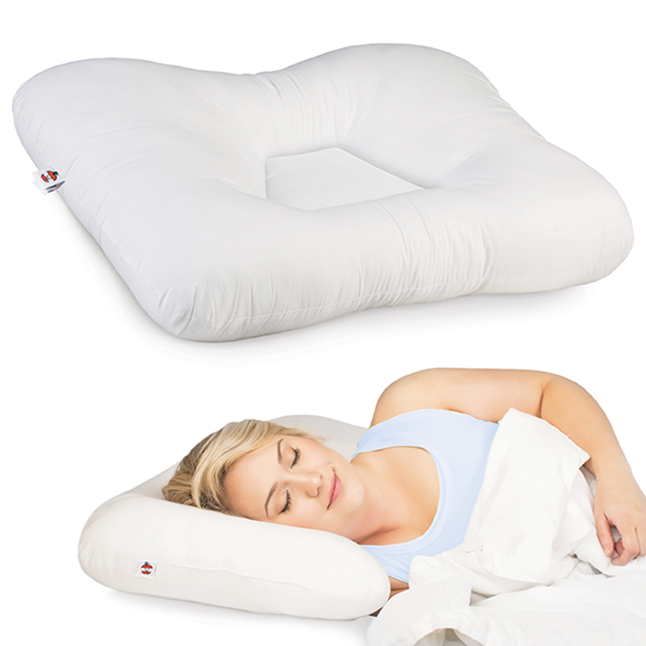 Core Products Tri-Core Cervical Support Pillow – Firm Orthopedic Neck Pillow for Pain Relief, Back and Side Sleepers – Ergonomic Contour Pillow – Assembled in USA, Petite Size
