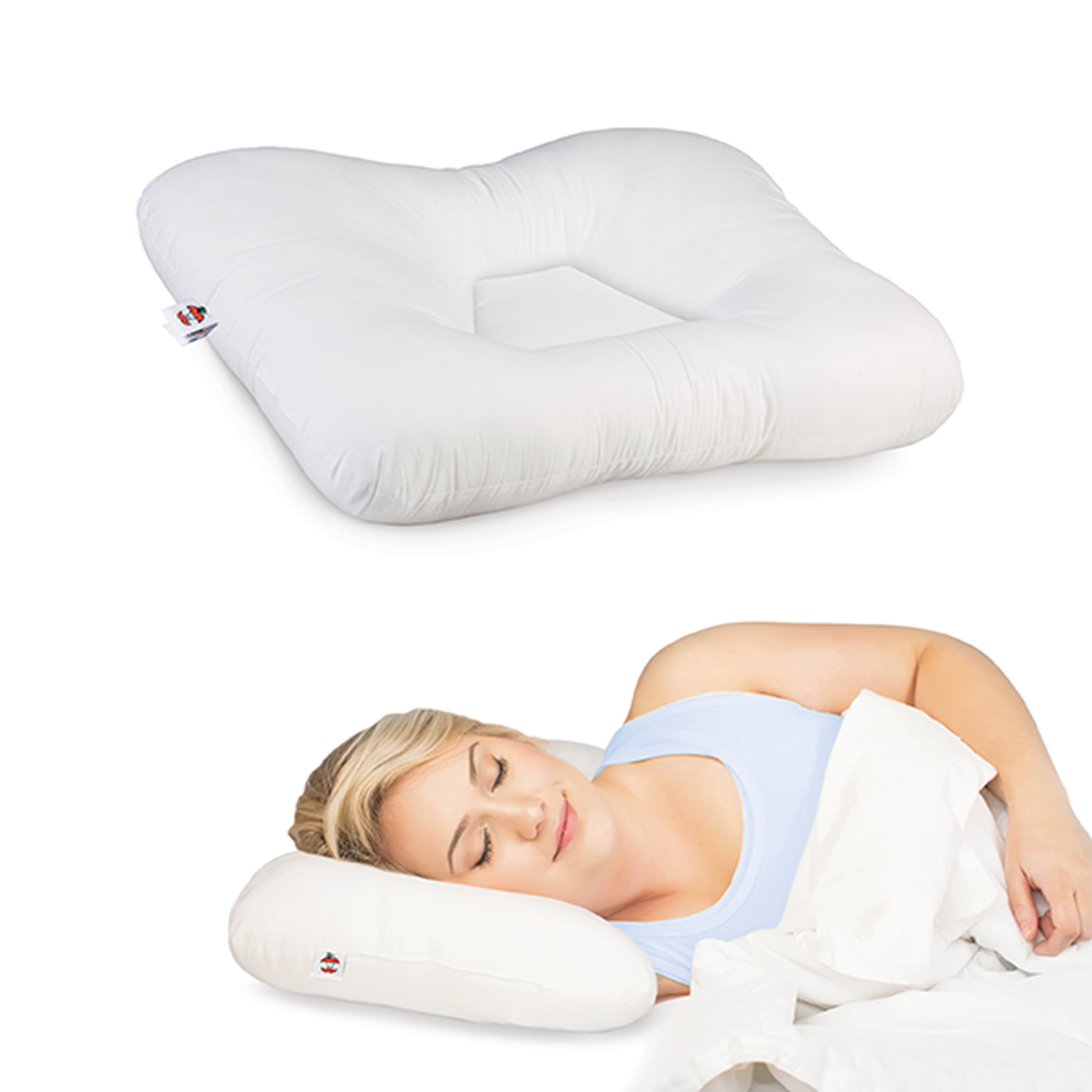 Petite White Ergonomic Orthopedic Cervical Support Pillow