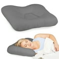 thumbnail image 1 of Core Products Tri-Core Cervical Support Pillow – Firm Orthopedic Neck Pillow for Pain Relief, Back and Side Sleepers – Ergonomic Contour Pillow – Assembled in USA, Petite Size, Gray, 1 of 8
