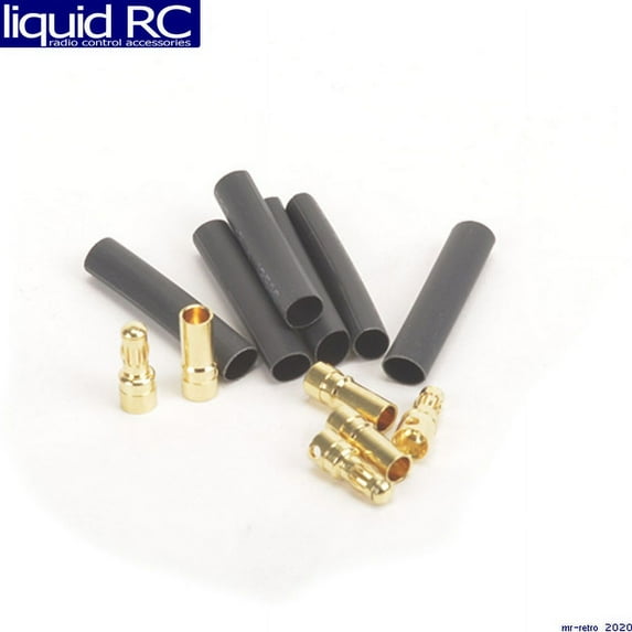Core RC CR764 3.5mm Gold Banana Bullets M/F 3prs + Shrink Tube