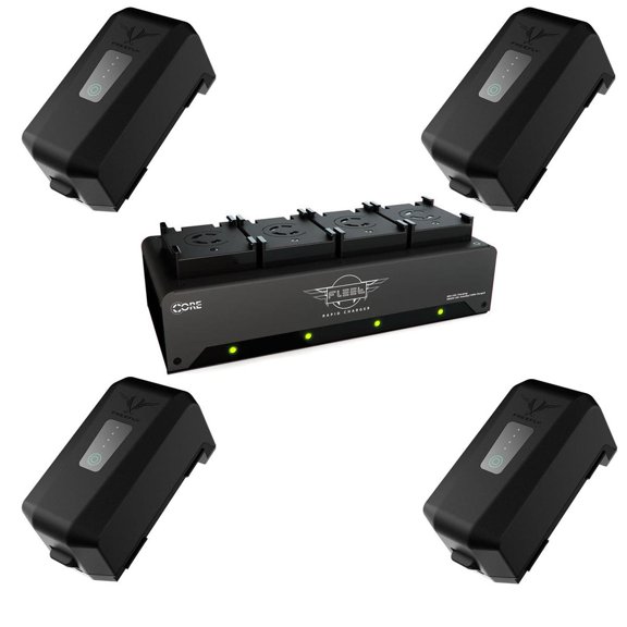 Core SWX Fleet Four Position Freefly Movi Pro Fast Simultaneous Li-Po Charger - With 4 Pack Freefly Battery for MoVI Pro Gimbal