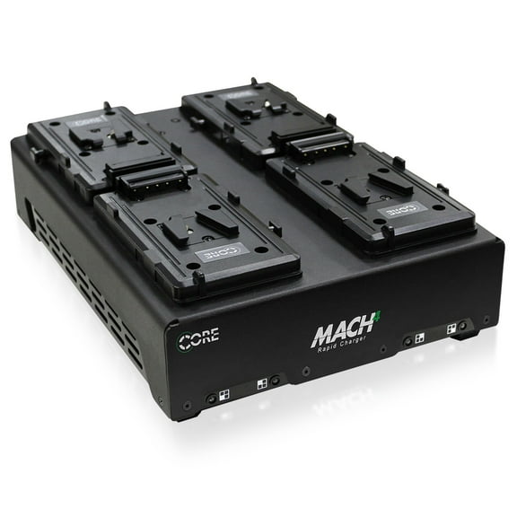 Core SWX MACH-Q4S Four-Position V-Mount Simultaneous Rapid Charger for 4x 98Wh Batteries