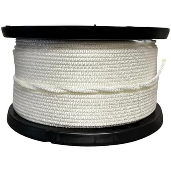 Core/Sheath Construction Industrial Polyester Cord Rope White 1/4" 1000 ft - All-Purpose Rope  Fishing, Camping, Crafting, Hammock, Clothesline, Hiking, Flag Pole, Indoor & Outdoor  Made in USA