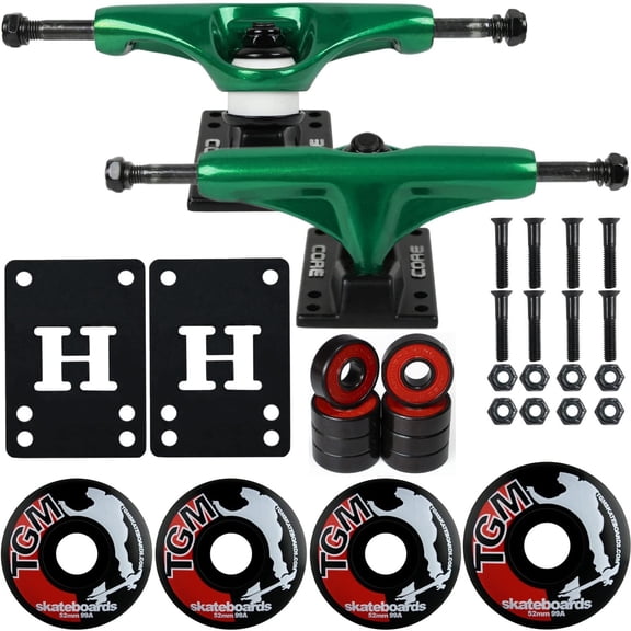 Core Skateboard Package 5.0" Green Trucks with 52mm Black Wheels + Components
