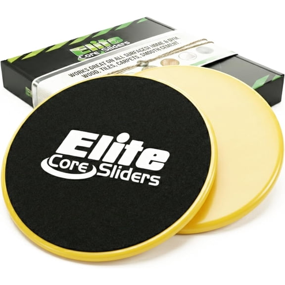 Core Sliders for Working Out - Pack of 2 Compact, Dual Sided Gliding Discs for Full Workout Carpet or Hardwood Floor - Fitness & Exercise - Small for Athletes