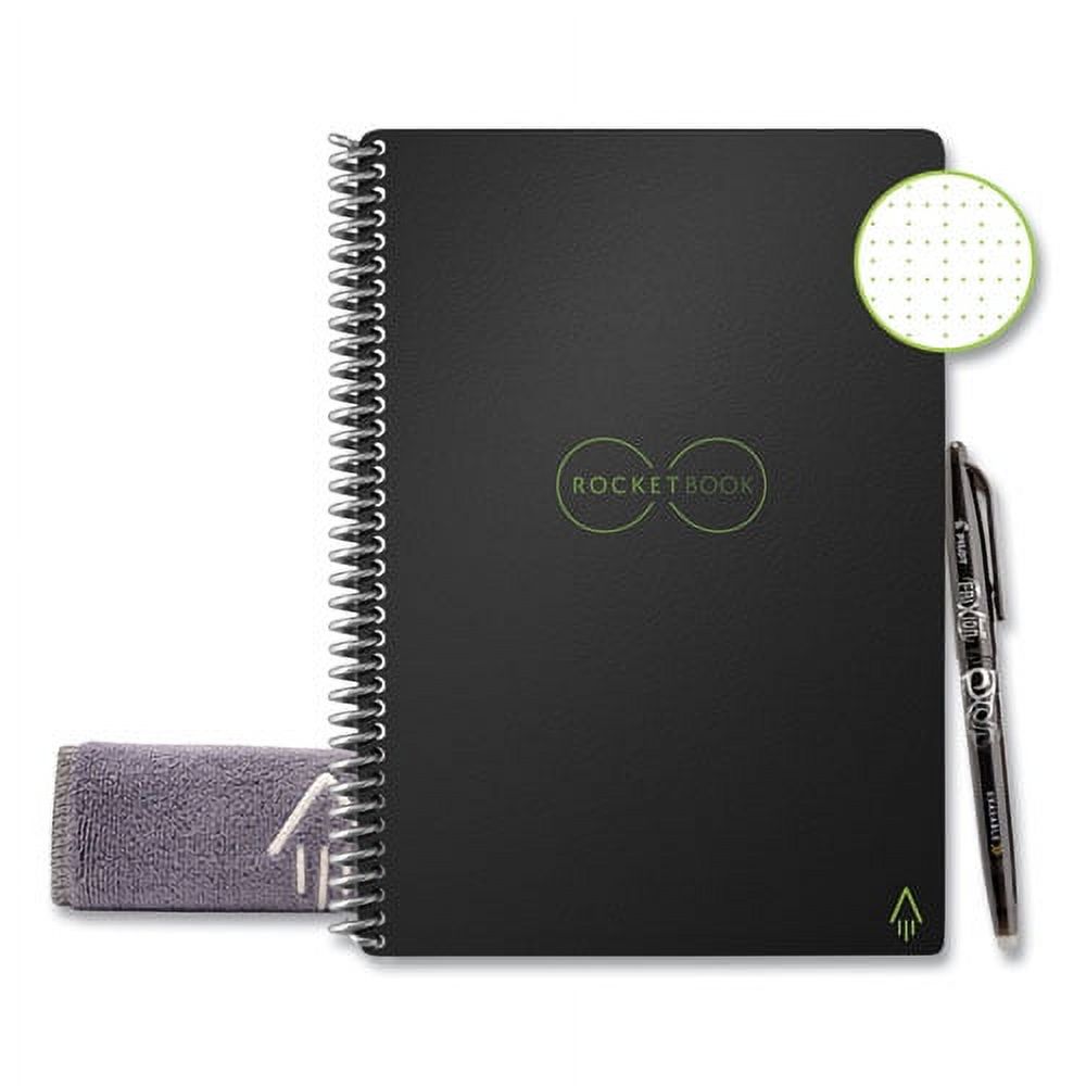 Core Smart Notebook, Dotted Rule (4 sq/in), Black Cover, (18) 8.8 x 6 Sheets | Bundle of 5