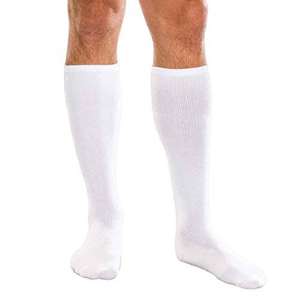 Core-Spun 15-20mmHg Medical Mild Graduated Knee High Compression Socks (White, XL)