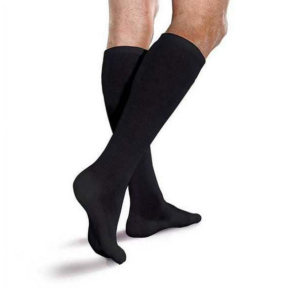 Core-Spun 20-30mmHg Moderate Graduated Compression Support Knee High Socks (Black, XL Short)