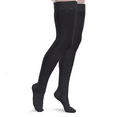 thumbnail image 1 of Core-Spun 20-30mmHg Moderate Graduated Compression Support Thigh High Socks (Black, XXL Short), 1 of 1