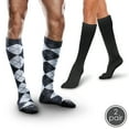 thumbnail image 1 of Core-Spun Light Support Compression Socks - 2 Pack, 10-15mmHg Compression, Black/Slate Argyle, Small, 1 of 6
