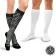 thumbnail image 1 of Core-Spun Light Support Compression Socks - 2 Pack, 10-15mmHg Compression, White/Trendsetter, X-Large, 1 of 6