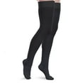 thumbnail image 1 of Core-Spun Mild Support Thigh High Compression Socks, 15-20mmHg Compression, Black, X-Large Long, 1 of 5