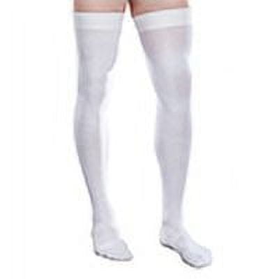 Core-Spun Mild Support Thigh High Compression Socks, 15-20mmHg Compression, White, XXX-Large Short