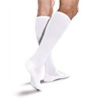 Core-Spun Moderate Support Cushioned Compression Socks, 20-30mmHg Compression, White, Medium