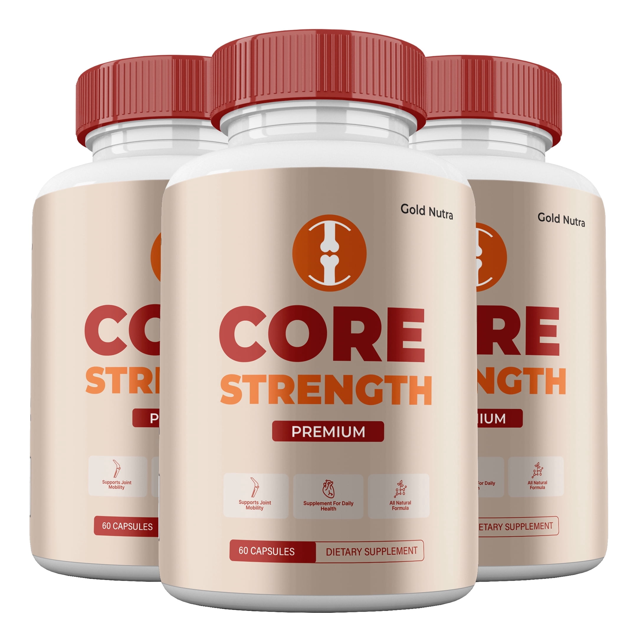 Core Strength Capsules, Joint Support Supplement, CoreStrength All-Natural Pills Maximum Strength, 30 Day Supply per Bottle (3 Pack)