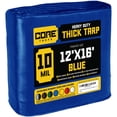 thumbnail image 1 of Core Tarps 10 Mil Heavy Duty Tarp Tarpaulin Waterproof Cover, Blue 12 x 16Ft, 1 of 7