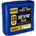 thumbnail image 1 of Core Tarps 10 Mil Heavy Duty Tarp Tarpaulin Waterproof Cover, Blue 30 x 40Ft, 1 of 7