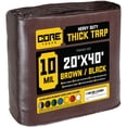 thumbnail image 1 of Core Tarps 10 Mil Heavy Duty Tarp Tarpaulin Waterproof Cover, Brown and Black 20 x 40Ft, 1 of 7