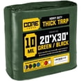 thumbnail image 1 of Core Tarps 10 Mil Heavy Duty Tarp Tarpaulin Waterproof Cover, Green and Black 20 x 30Ft, 1 of 7
