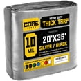 thumbnail image 1 of Core Tarps 10 Mil Heavy Duty Tarp Tarpaulin Waterproof Cover, Silver and Black 20 x 35Ft, 1 of 7