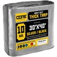 thumbnail image 1 of Core Tarps 10 Mil Heavy Duty Tarp Tarpaulin Waterproof Cover, Silver and Black 30 x 40Ft, 1 of 7