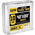 thumbnail image 1 of Core Tarps 10 Mil Heavy Duty Tarp Tarpaulin Waterproof Cover, White 40 x 80Ft, 1 of 7