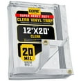 thumbnail image 1 of Core Tarps 20 Mil Extreme Heavy Duty Clear Tarp with Gromments - 12x20ft Super Clear Tarps Heavy Duty Waterproof Vinyl Tarpaulin, Transparent Tarp for Outdoor, Camping & Construction, Clear, 1 of 8