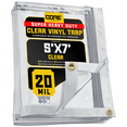 thumbnail image 1 of Core Tarps 20 Mil Extreme Heavy Duty Clear Tarp with Gromments - 5x7ft Super Clear Tarps Heavy Duty Waterproof Vinyl Tarpaulin, Transparent Tarp for Outdoor, Camping & Construction, Clear, 1 of 8