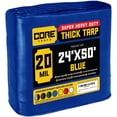 thumbnail image 1 of Core Tarps 20 Mil Heavy Duty Tarp Tarpaulin Waterproof Cover, Blue 24' x 50', 1 of 8