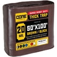 thumbnail image 1 of Core Tarps 20 Mil Heavy Duty Tarp Tarpaulin Waterproof Cover, Brown/Black 10' x 100', 1 of 8