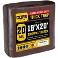 thumbnail image 1 of Core Tarps 20 Mil Heavy Duty Tarp Tarpaulin Waterproof Cover, Brown/Black 16' x 20', 1 of 8