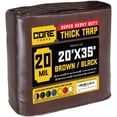 thumbnail image 1 of Core Tarps 20 Mil Heavy Duty Tarp Tarpaulin Waterproof Cover, Brown/Black 20' x 35', 1 of 8