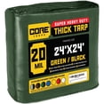 thumbnail image 1 of Core Tarps 20 Mil Heavy Duty Tarp Tarpaulin Waterproof Cover, Green/Black 24' x 24', 1 of 8