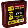 thumbnail image 1 of Core Tarps 20 Mil Heavy Duty Tarp Tarpaulin Waterproof Cover, Maroon/Black 8' x 10', 1 of 8