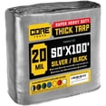 thumbnail image 1 of Core Tarps 20 Mil Heavy Duty Tarp Tarpaulin Waterproof Cover, Silver/Black 50' x 100', 1 of 8