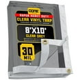 thumbnail image 1 of Core Tarps 30 Mil Extreme Heavy Duty Clear Tarp with Gromments - 8x10ft Super Clear Tarps Heavy Duty Waterproof Vinyl Tarpaulin, Transparent Tarp for Outdoor, Camping & Construction, Clear Grey, 1 of 8