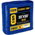thumbnail image 1 of Core Tarps 5 Mil Classic Tarp Tarpaulin Waterproof Cover, Blue 30 x 50Ft, 1 of 7