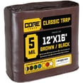 thumbnail image 1 of Core Tarps 5 Mil Classic Tarp Tarpaulin Waterproof Cover, Brown and Black 12 x 16Ft, 1 of 7