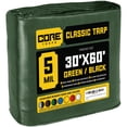 thumbnail image 1 of Core Tarps 5 Mil Classic Tarp Tarpaulin Waterproof Cover, Green and Black 30 x 60Ft, 1 of 7