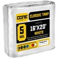 thumbnail image 1 of Core Tarps 5 Mil Classic Tarp Tarpaulin Waterproof Cover, White 16 x 20Ft, 1 of 7