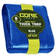 Core Tarps 8 Mil Heavy Duty Tarp Tarpaulin Waterproof Cover, Blue 10  X 12 Ft