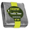 thumbnail image 1 of Core Tarps 8 Mil Heavy Duty Tarp Tarpaulin Waterproof Cover, Silver/Black 6′ X 8′Ft, 1 of 7
