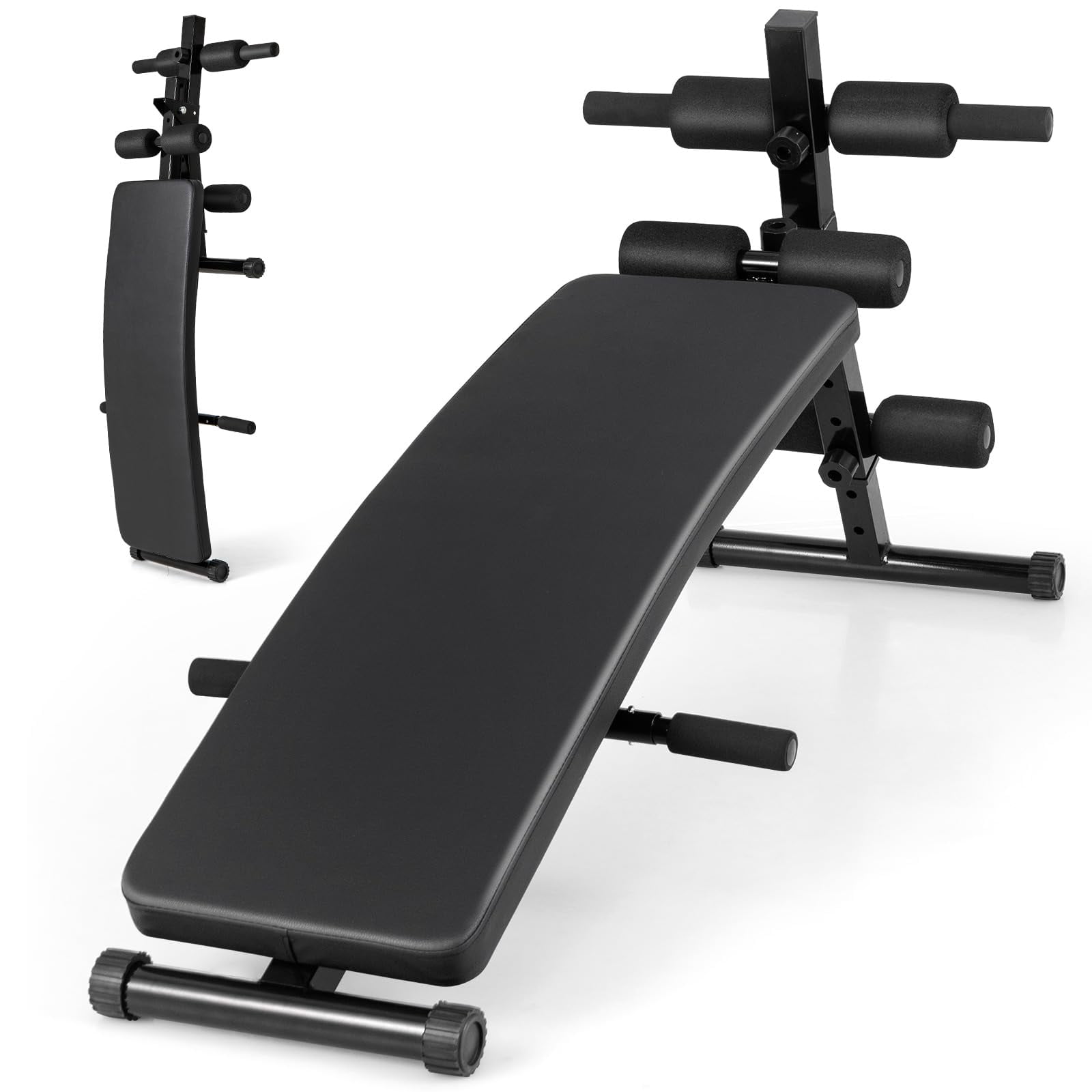 Core Training Sit Up Bench, 5-Level Adjustable Height with Anti-Slip ...