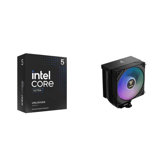 Core Ultra 5 245KF Desktop Processor & GAMDIAS Boreas M2-51D ARGB CPU Air Cooler Bundle