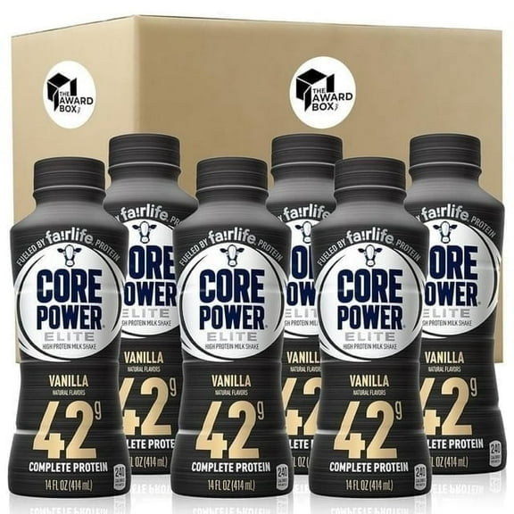 The Award Box Core Vanilla Protein Shakes, 42g, 14 oz, 6-Pack